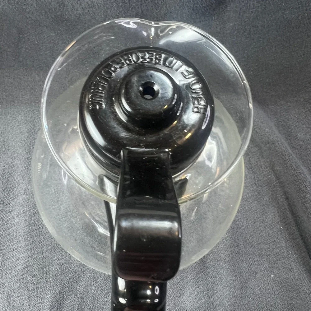 Medelco Cafe Brew Whistling Kettle Schott Duran Glass 12 Cup WK112 Germany Clear